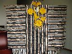 Traditional gown (boubou) made with country cloth and embroidered, Liberia
