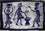 Women preparing food, batik, Burkina Faso