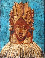 Mende helmet mask, batik, Liberia