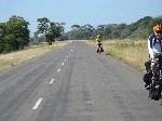 bicycling the open road, with little traffic, Namibia