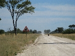 Elephant crossing sign, Mudumu National Park, Namibia