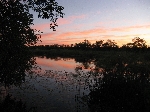 Sunset over Kwando River, Namibia