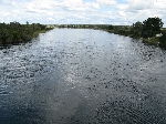 Okavango River swollen with water, Duvundu Namibia