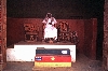 Fon of Nso on throne in first courtyard for public hearings