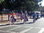 Westeners bicycling in Addis Ababa, Ethiopia