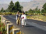 Traditional dressed woman near Debre Libanos, Ethiopia