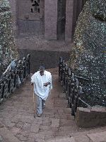 parisioner, Bet Medhane-Alem (rock hewn church), Lalibela, Ethiopia