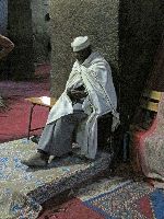 Priest, Bet Medhane-Alem (rock hewn church), Lalibela, Ethiopia