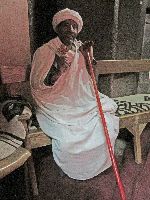 Priest, Bet Meskel (rock hewn church), Lalibela, Ethiopia