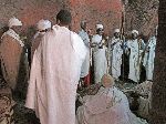 Musicians, Bet Giyorgis - St. George (rock hewn church), Lalibela, Ethiopia