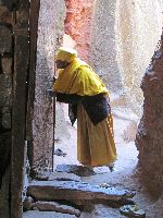 Entrance to Bet Giyorgis - St. George (rock hewn church), Lalibela, Ethiopia
