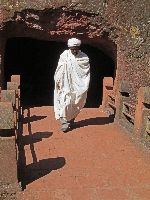 Priest, Bet Gabriel-Rafael (rock hewn church), Lalibela, Ethiopia