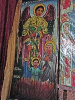 Painting, Bet Gabriel-Rafael (rock hewn church), Lalibela, Ethiopia