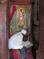 Priest, Bet Abba Libanos (rock hewn church), Lalibela, Ethiopia