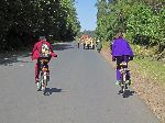 Students bicycling home from school, Ethiopia