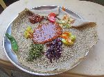 bayeynetu (injera with a vegetarian medley)