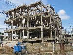 Accra building under construction using bamboo supports