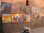 Artist work display, Central Souk,Marrakesh, Morocco