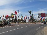  Traffic circle with international flags, Meknes, Morocco