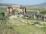 Arch of Caracalla (Triumphal arch), Decumanus Maximus (road), Volubilis Roman Ruins, Morocco