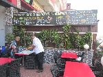 Typically roadside restaurant menu, Sidi Allal el Bahraoui, Morocco