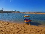 Boat and lagoon, Oualidia, Morocco
