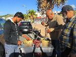 Eating fresh oysters on the half shell, Oualidia, Morocco