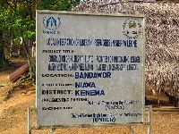 Sierra Leone, sign associated with Liberian refuge camp