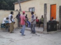 Kande, Togo, local musicians practice
