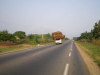 Comé, Benin, national highway, oversize load