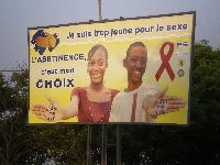 Aneho, Togo,  HIV/AIDS awareness sign.