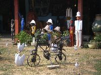 Lome, Togo,  bicycling art along coastal highway