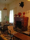 Fire place in the common room at "hunting lodge" (Beau Sejour Hotel), Ain Draham