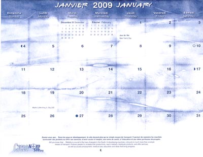 Bicycle Calendar month page