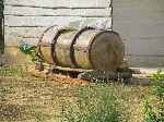 Water tank on sled, rural Pinar del Rio, Cuba