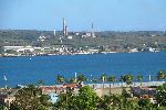 View west, factory, across Bay of Matanzas, Cuba