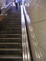 Bike gutter on stairs to underpass in Seoul