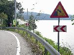 Road with steep drop-off, Sancheon, South Korea