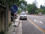 Car parked in bike / walking lane, Hwacheon, South Korea