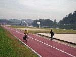Bicycle, jogging, walking trail along the river, Jinju, South Korea