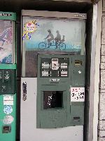 coffee machine with bicycle graphic