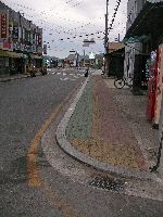 Sidewalk with markings for visually impaired, Hadong, South Korea