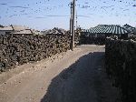 Narrow street of coastal village, Jeju Island