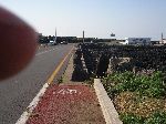 Abrupt end of bike lane on shore road, Jeju Island