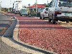 Bike lane, with parked, highway 12, Jeju Island, South Korea