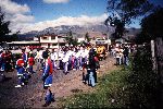 Ecuador, Chaupi, parade of teams before soccer game