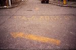 Ecuador, Banos: arrow showing evacuation route