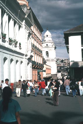 Ecuador: Quito old town city street