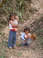 Young girls with their dolls