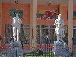 Statues of Pena Herrera and Simon Bolivar in front of city hall 